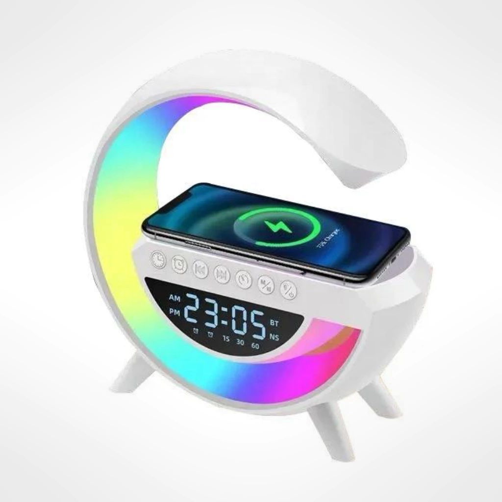 Lámpara G Parlante Bluetooth Cargador Inalámbrico y Radio FM