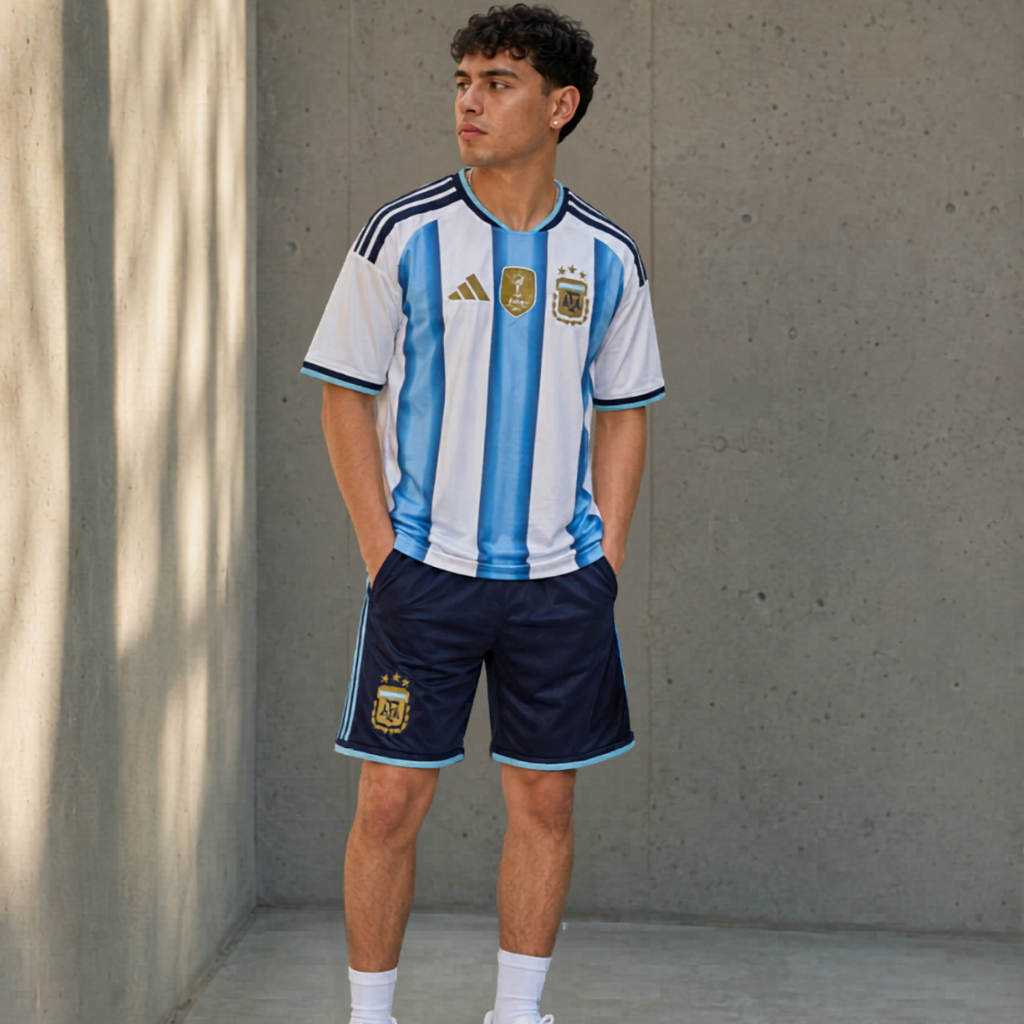 Conjunto Argentina Camiseta Y Short Calidad Premium G5
