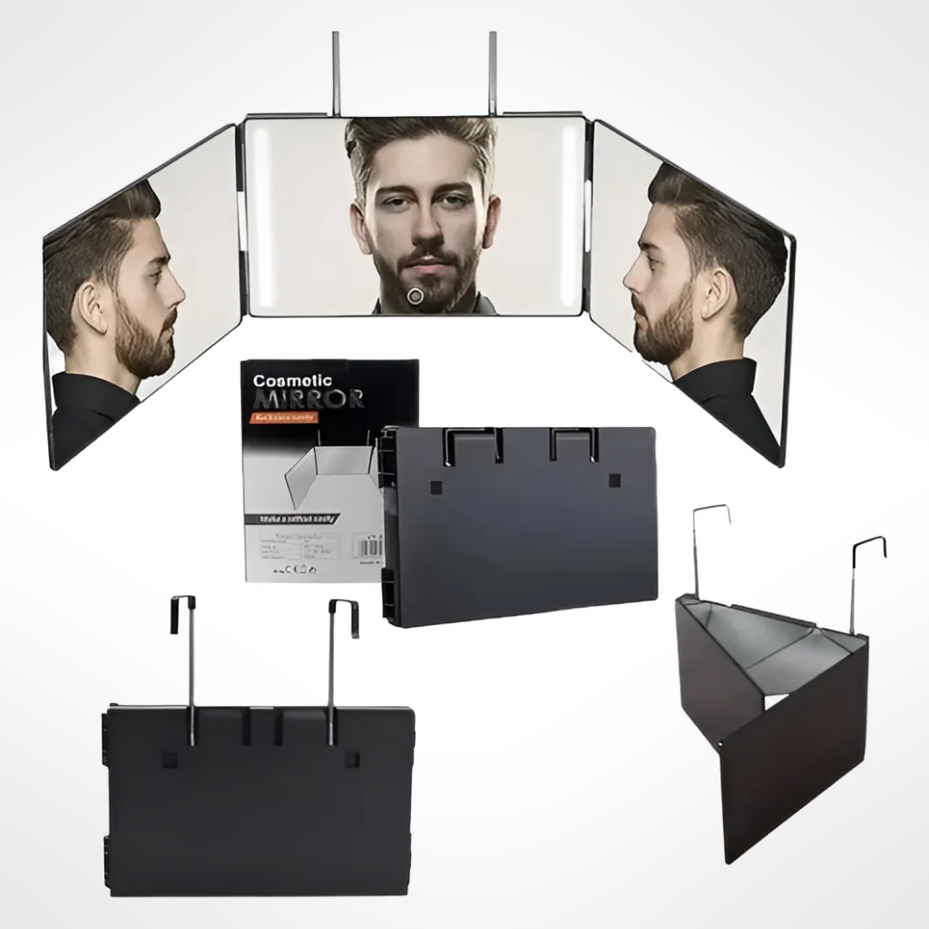 Espejo Triple Barberia Afeitar Maquillaje Corte De Pelo
