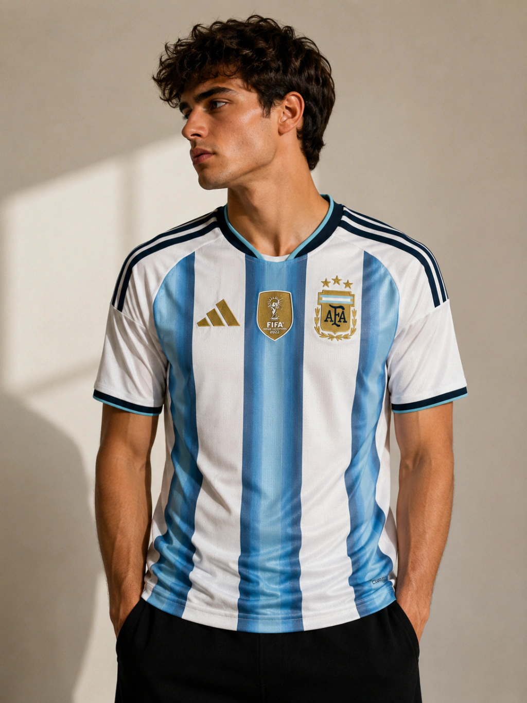 Camiseta Argentina Titular 3 Estrellas Calidad Premium G5 Bordada