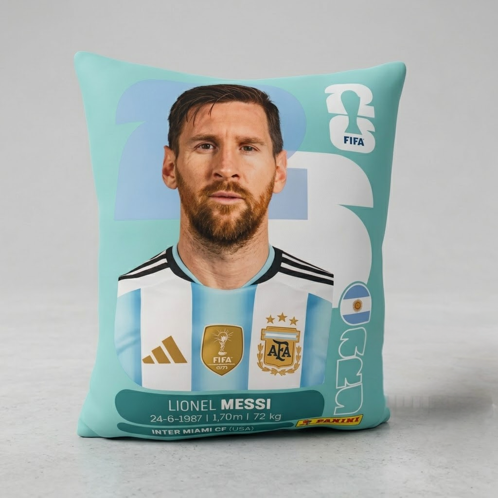 Almohadon Soft Figurita Lionel Messi Mundial 2026 Selección Argentina