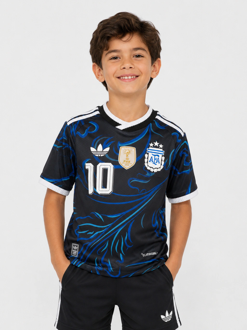 Camiseta Argentina Suplente 3 Estrellas Niños Calidad Premium