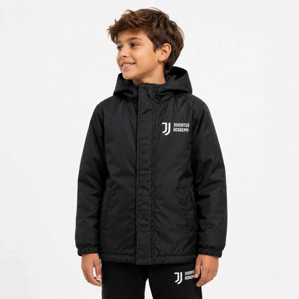 Campera Rompevientos Niño Juventus Academy Con Capucha Abrigo