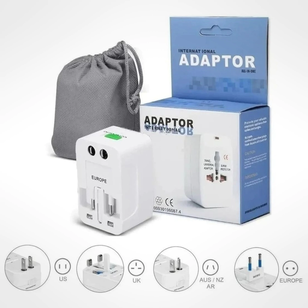 Adaptador Universal de Viaje | Enchufe Internacional Mundial | Reforzado Multivoltaje