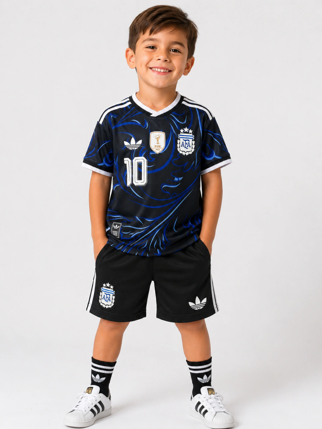 Conjunto Selección Argentina Messi 10 Niño Camiseta Suplente + Short