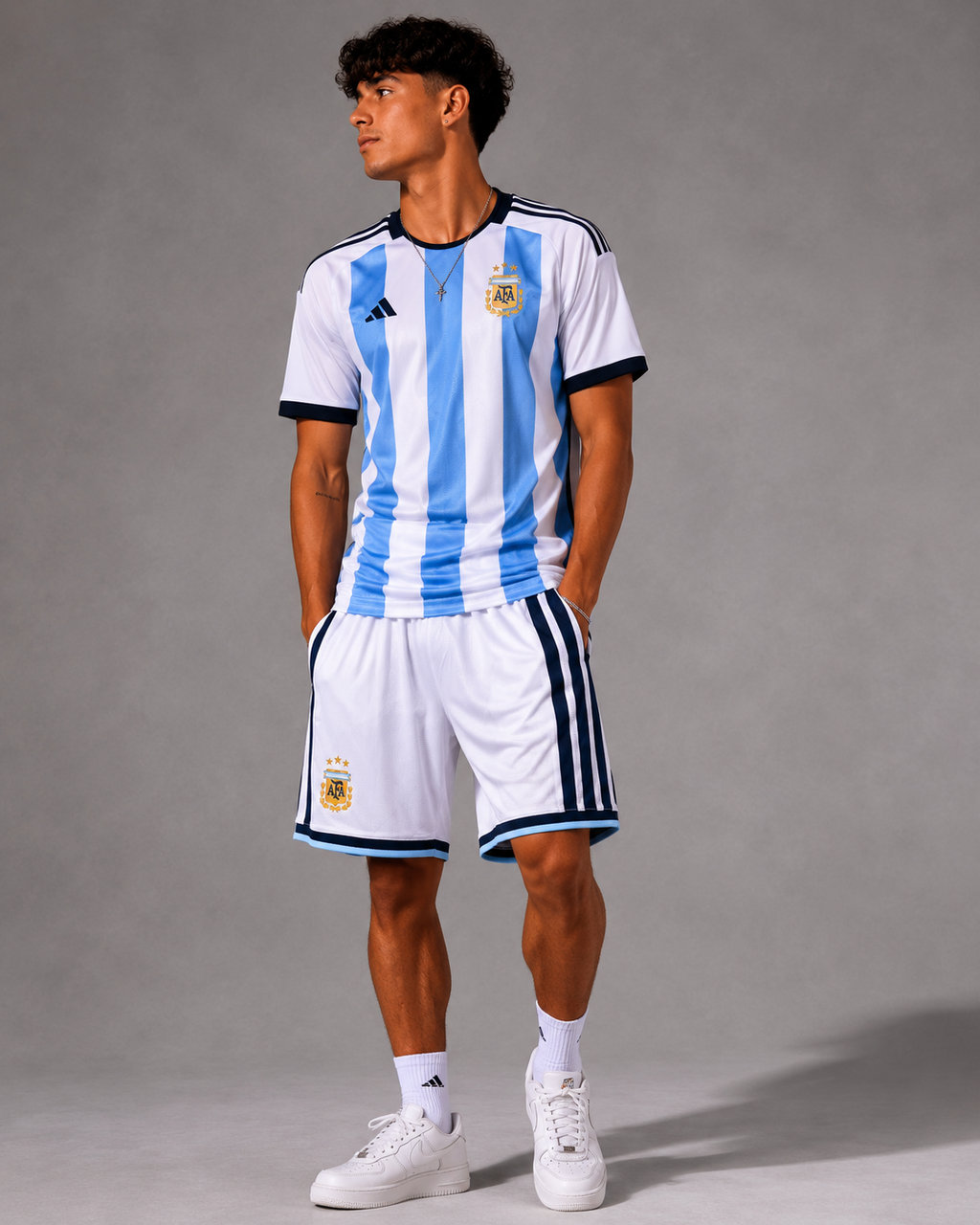 Short Argentina Blanco Alternativo Versión Jugador G5 Termosellado